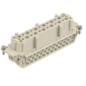 Duty Connector, 24+Pe Signal, Ul508, Han E Series, Insert, 24 Contacts, 24B, Receptacle