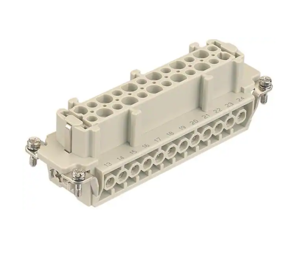 Duty Connector, 24+Pe Signal, Ul508, Han E Series, Insert, 24 Contacts, 24B, Receptacle