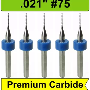 .021″ #75 Carbide Drill Bit 1/8″ Shank .360″