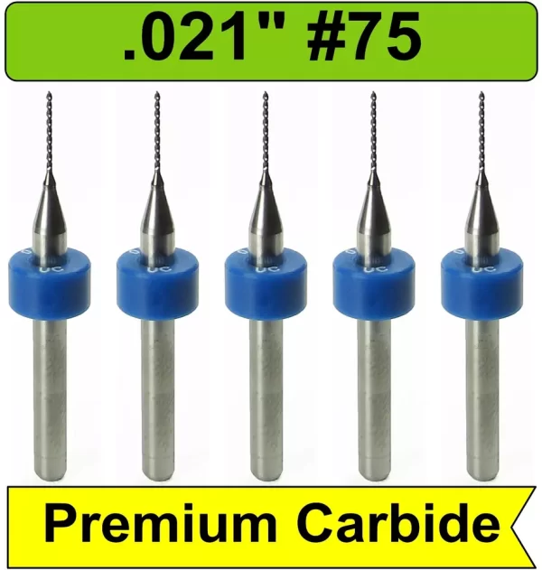 .021″ #75 Carbide Drill Bit 1/8″ Shank .360″